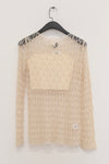 SWAYING/KNIT hollow eyelet long-sleeved top (two pieces) SW24SS1T54 apricot PS76